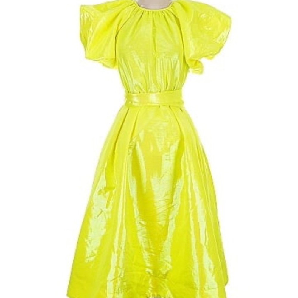 Christopher John Rogers Vibrant Yellow Midi Dress